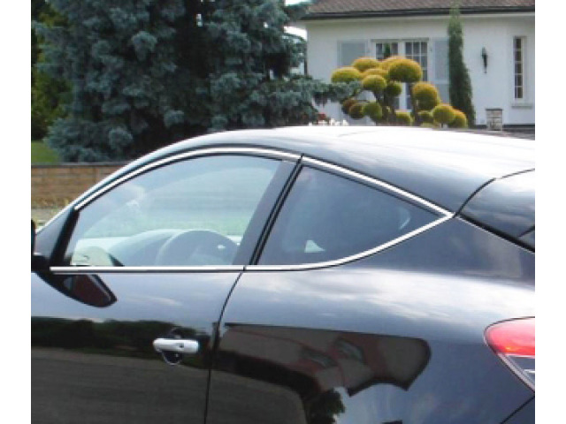 Baguette chromée de contour des vitres latérales pour Renault Mégane III coupé 0812 Renault Mégane III phase 2 coupé 1213 Renault Mégane III phase 3 coupé 1321