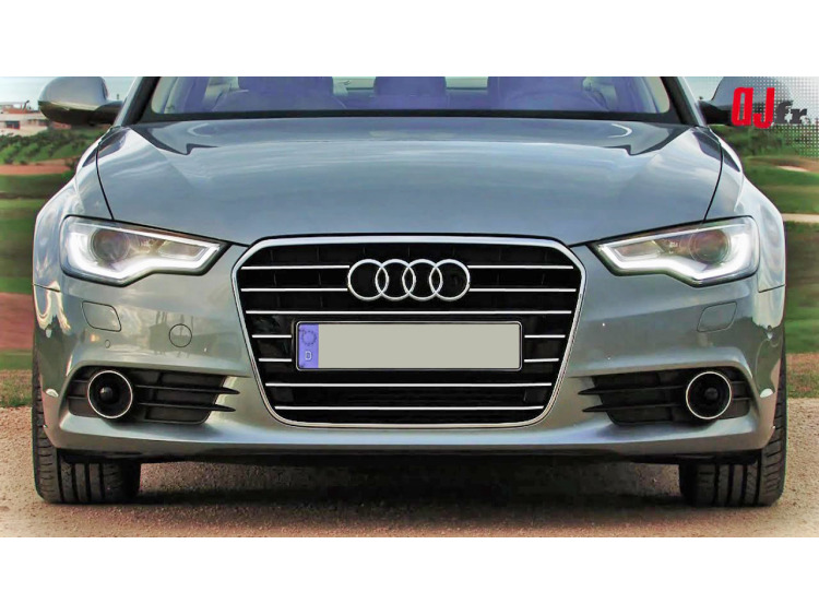Baguette de calandre chrom&eacute;e compatible avec Audi A6 S&eacute;rie 4 Avant 10-15 & Audi A6 S&eacute;rie 4 Berline 10-15
