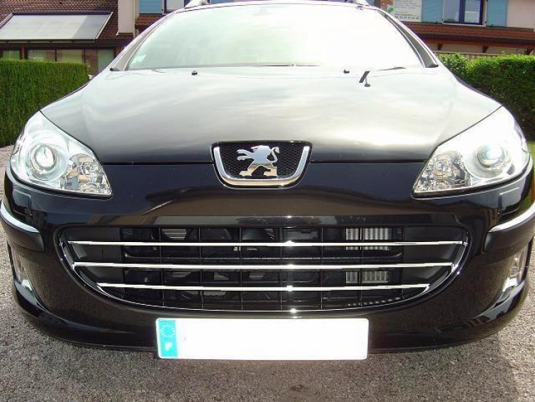 Baguette de calandre chrom&eacute;e compatible avec Peugeot 407 & Peugeot 407 SW horizontale