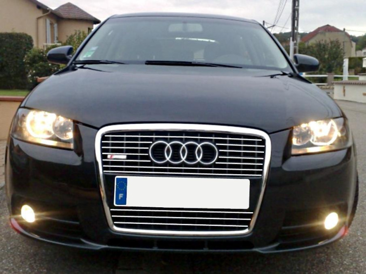 Baguette de calandre chrom&eacute;e pour Audi A3 s&eacute;rie 2 03-08 & Audi A3 S&eacute;rie 2 Sportback 04-08 v1