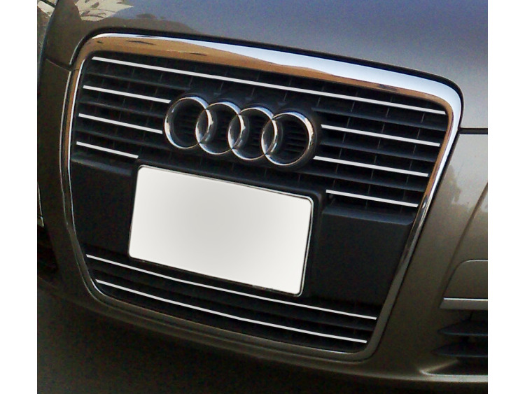 Baguette de calandre chrom&eacute;e pour Audi A6 S&eacute;rie 3 Avant 05-08 & Audi A6 S&eacute;rie 3 Berline 05-08 v1