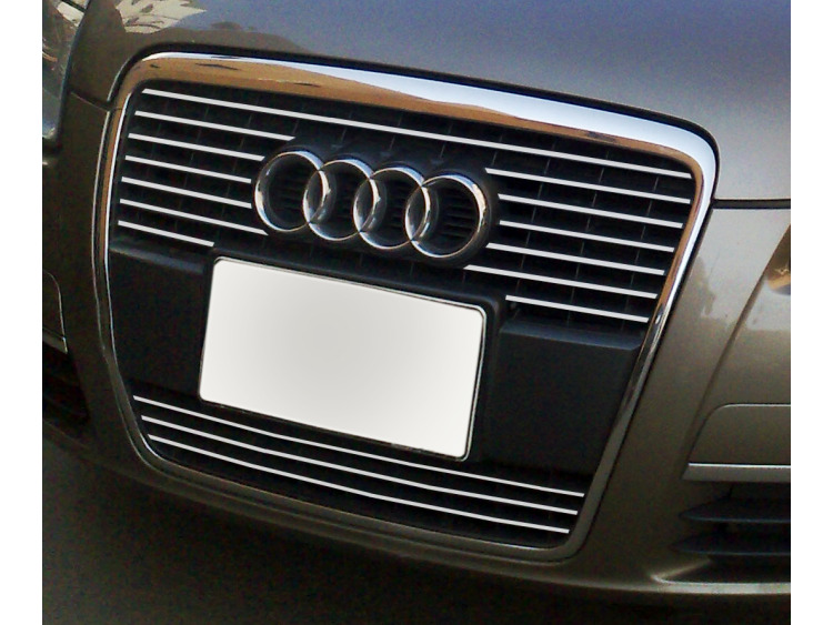 Baguette de calandre chrom&eacute;e pour Audi A6 S&eacute;rie 3 Avant 05-08 & Audi A6 S&eacute;rie 3 Berline 05-08 v2