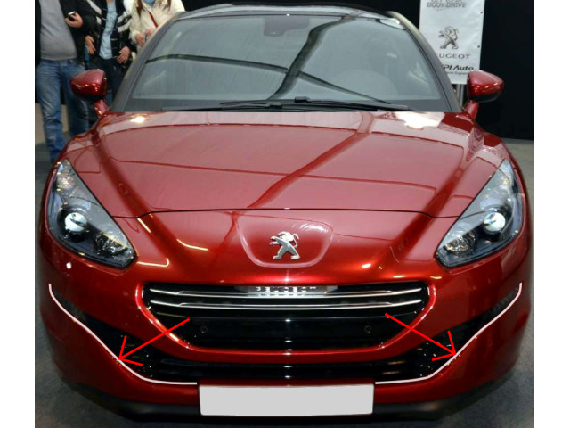 Baguette de calandre inférieure chromée compatible avec Peugeot RCZ 1215 facelift