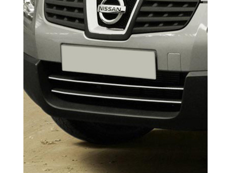 Baguette de calandre inf&eacute;rieure chrom&eacute;e pour Nissan Qashqai +2 08-10 Nissan Qashqai +2 phase 2 10-14 Nissan Qashqai +2 phase 3 Nissan Qashqai 07-10 Nissan Qashqai phase 2 10-14 Nissan Qashqai phase 3