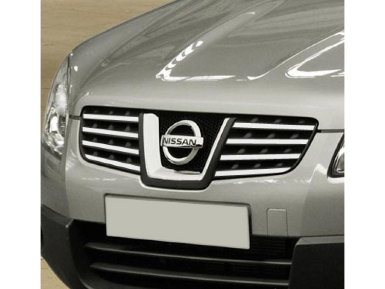 Baguette de calandre sup&eacute;rieure chrom&eacute;e compatible Nissan Qashqai +2 08-10 Nissan Qashqai +2 phase 2 10-14 Nissan Qashqai +2 phase 3 Nissan Qashqai 07-10 Nissan Qashqai phase 2 10-14 Nissan Qashqai ph