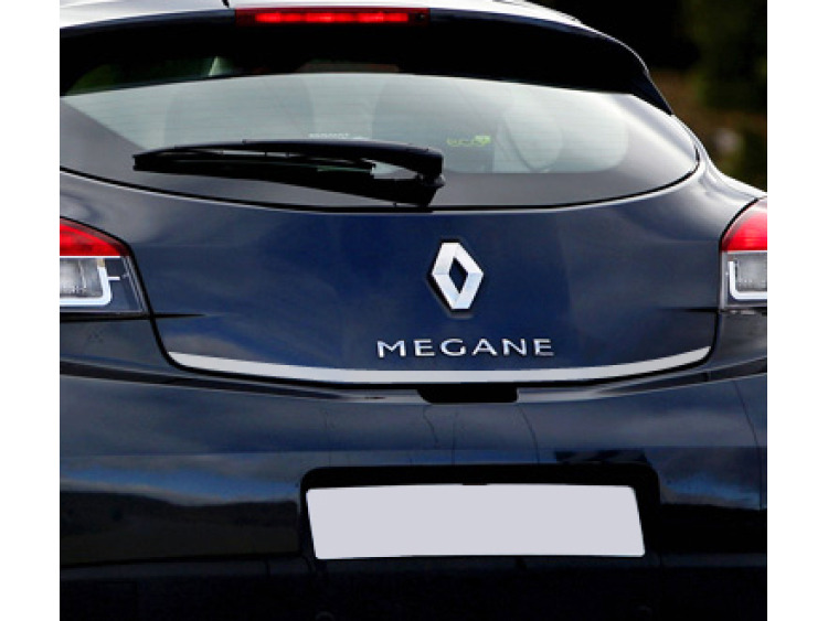 Baguette de coffre chrom&eacute;e pour Renault M&eacute;gane III coup&eacute; 08-12 Renault M&eacute;gane III phase 2 coup&eacute; 12-13 Renault M&eacute;gane III phase 3 coup&eacute; 13-21