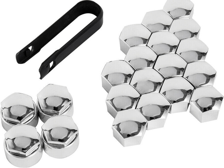 Cache-&eacute;crous de roue antivol 17mm chrome